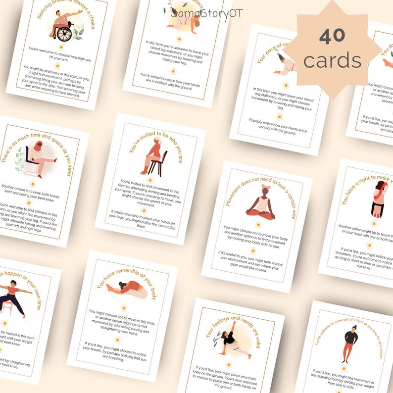 Juego de tarjetas de yoga con enfoque en el trauma; actividad con enfoque en el trauma para la sanación y la regulación del sistema nervioso (descarga en PDF) imagen 6