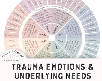Wiel voor trauma-emoties en -behoeften; Tool voor emotionele genezing en traumaherstel (pdf-download)