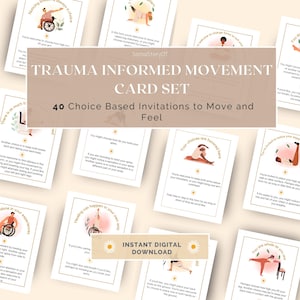 Juego de tarjetas de yoga con enfoque en el trauma; actividad con enfoque en el trauma para la sanación y la regulación del sistema nervioso (descarga en PDF) imagen 1