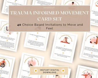 Juego de tarjetas de yoga con enfoque en el trauma; actividad con enfoque en el trauma para la sanación y la regulación del sistema nervioso (descarga en PDF)