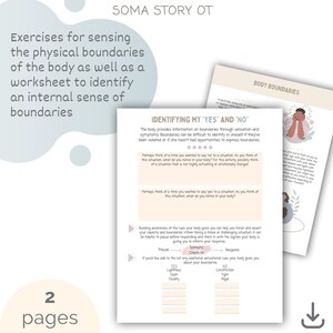Somatic Therapy Boundaries Worksheet; Body Awareness Exercises (PDF Download) image 2