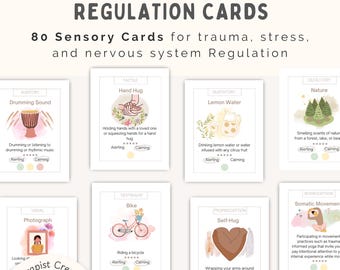 Nervous System Regulation Sensory Cards: Trauma Therapy Sensory Activities, Window of Tolerance  (PDF Download)