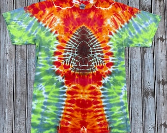 T-shirt tie-dye a forma di punta di freccia, taglia M, per adulti.