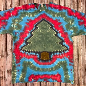 Christmas Tree Tie Dye T-Shirt Adult 2XL