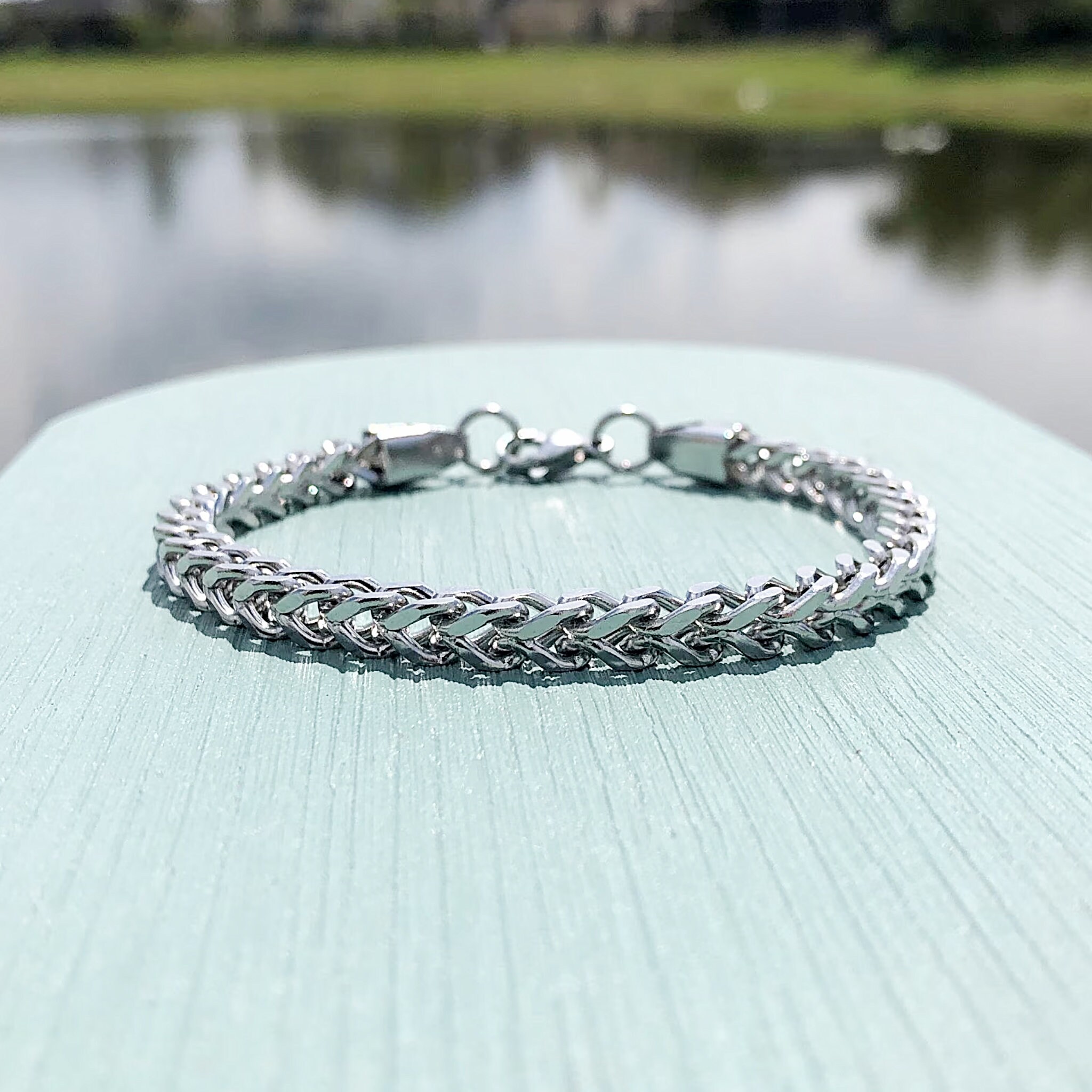 Silver Dragon Bone Chain Bracelet, Stainless Steel, Free Gift Box, Men's Bracelet, Men's Gift, Boyfriend Gift, Husband Gift, Bling Bracelet