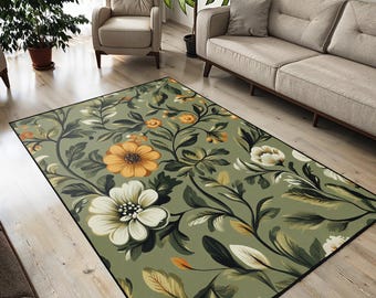 Tapete Floral: Tapete Botânico Moderno, Antiderrapante