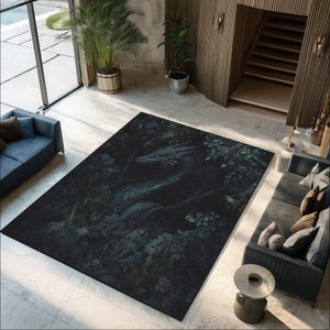 Tapete Dark Forest Dragon: Decoração de casa de fantasia