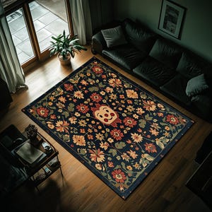 Alfombra floral caprichosa con cara de payaso. Alfombra con reverso tejido antideslizante. Alfombra colorida con dibujos animados para decorar la sala de estar o la habitación de los niños.