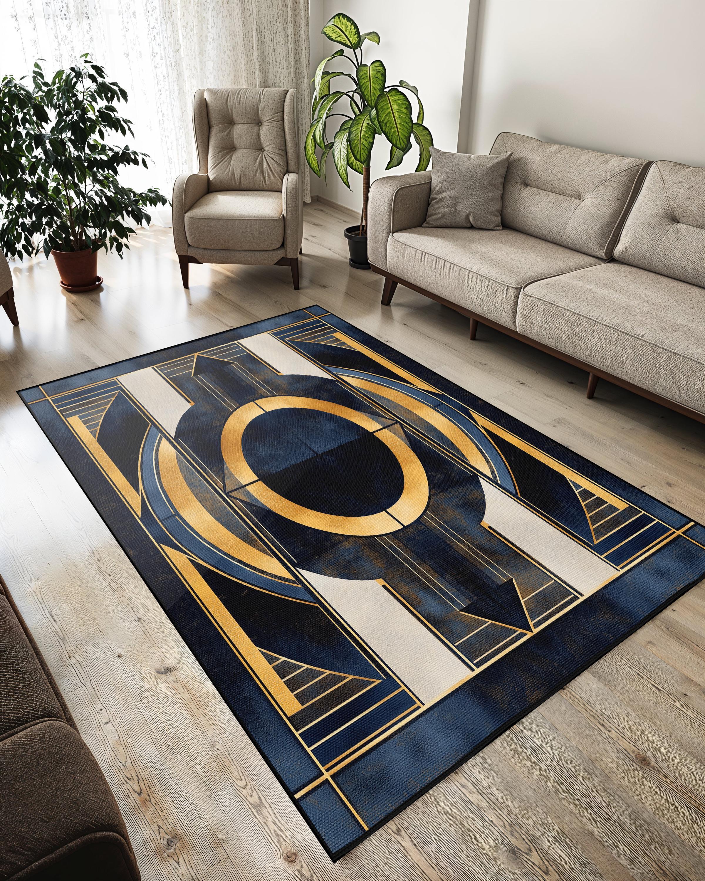 Blue And Gold Rugs for Living Room: Stunning Style Ideas to Transform