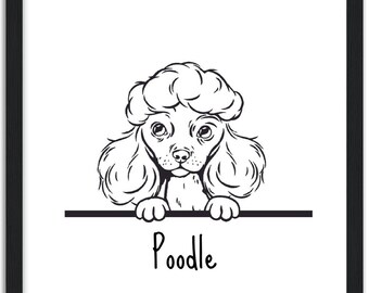 Minimalist Baby Poodle Line Art Wall Art for Kids and Baby Rooms - Nursery Decor