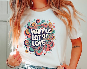 Waffle Lot Of Love Women's Relaxed T-Shirt | Foodie Gift | Food Lovers | Waffle Lover | Women's Graphic Tee