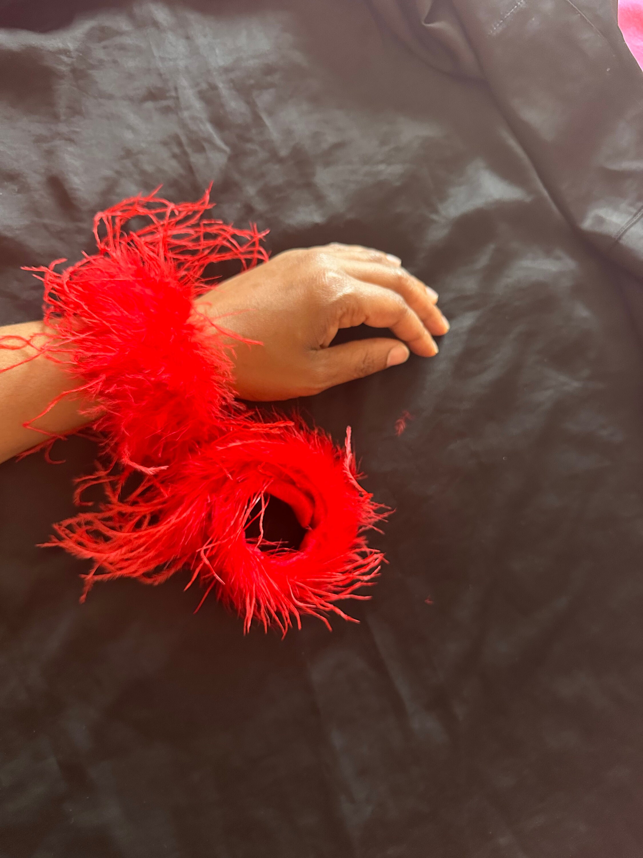 Feather Cuffs Ostrich Feather Cuff Slap Band Feather Cuffs Etsy