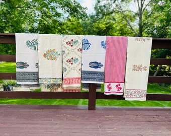 Towel Sets Hand Block Printed Waffle Weave Premium Cotton 1 Bath Towel 2 Hand Towels