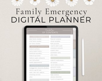 Digital Planner Goodnotes Home Management Binder Family Planner What If Emergency Important Document Organizer Medical Planner Special Needs