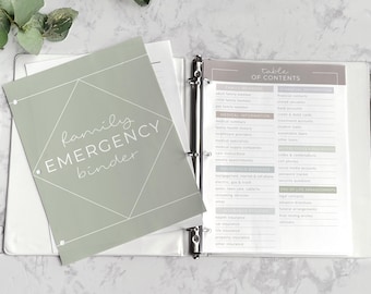 Carpeta imprimible para la gestión del hogar: documentos importantes, carpeta de emergencia familiar, por si acaso, planificador del hogar y organización para mamás.