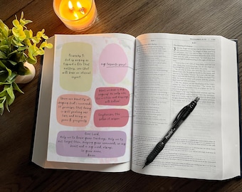 Printable Bible Margin Notes Tip-In Sheets, Bible Study Blank Insert Papers, Bible Junk Journal Pages, Scripture Study Template,Loaded Bible