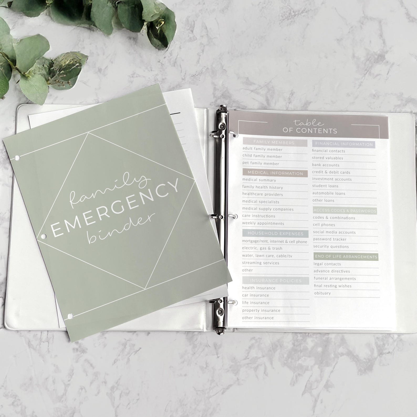 Printable Home Management Binder for Important Documents | Family ...