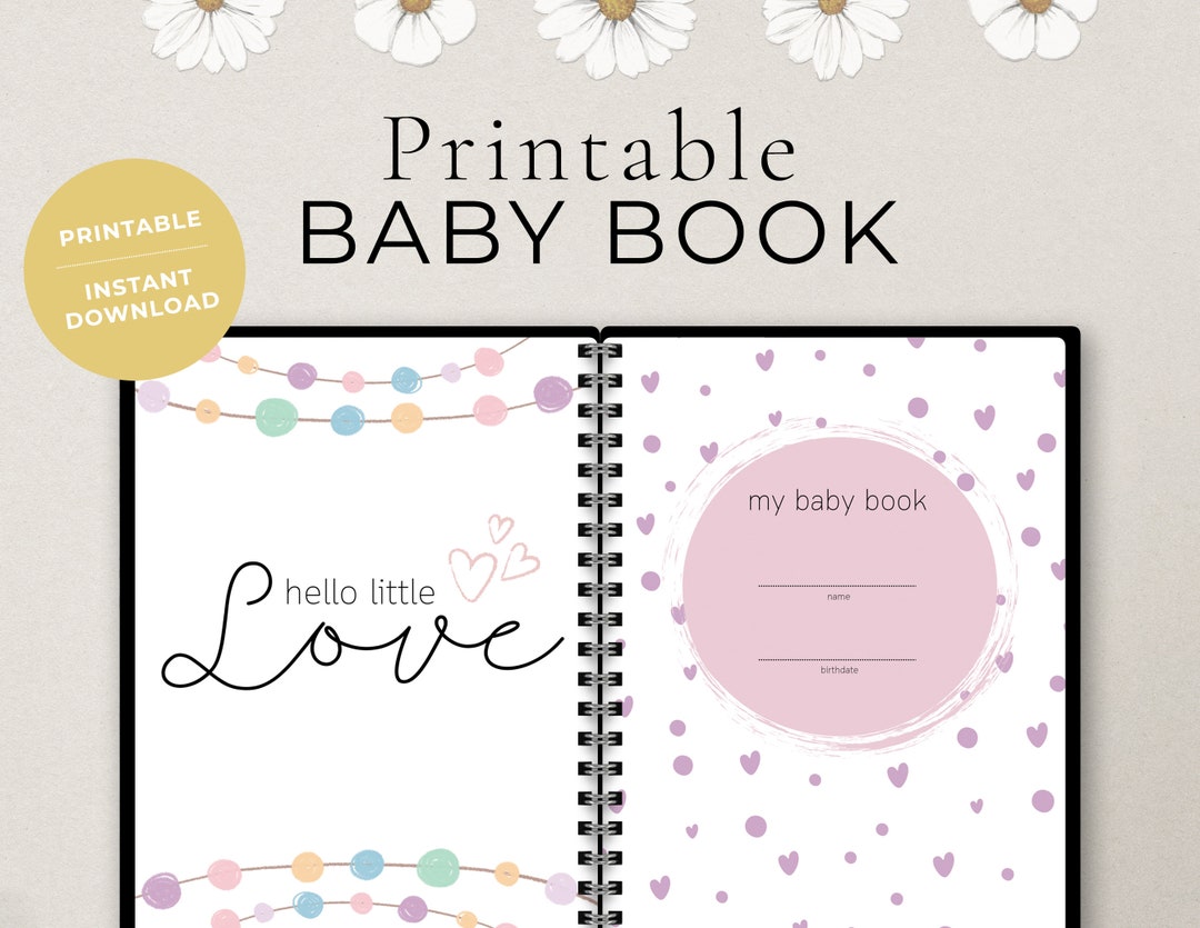 Baby Shower Gift, Printable Baby Book, Baby Book Pages, Baby Milestone ...