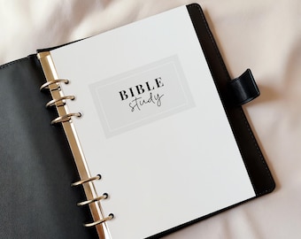 Printable Minimalist Christian Bible Study Guide, Verse Mapping Notebook, S.O.A.P. Template, Prayer Planner, Sermon Notes, Gratitude Journal