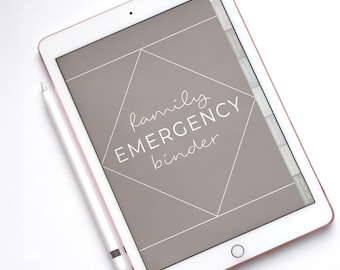 Digital hemplanerare för Goodnotes, familjeplanerare, nödpärm, medicinsk och särskilda behovsspårare, viktig dokumentorganisatör