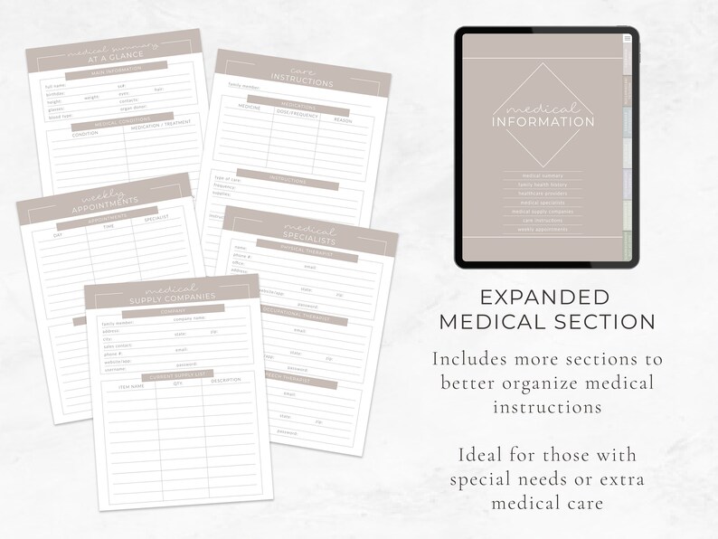 Digital Home Management Binder for Goodnotes, Family Planner, Emergency ...