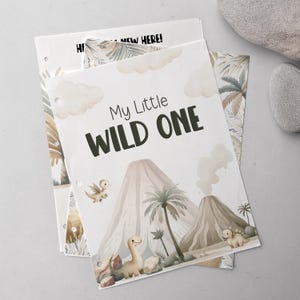 Dinosaur Baby Memory Book Pages Baby Milestone Printable Template Baby Journal Newborn Gift Baby Photo Album Personalized Baby Shower Gift