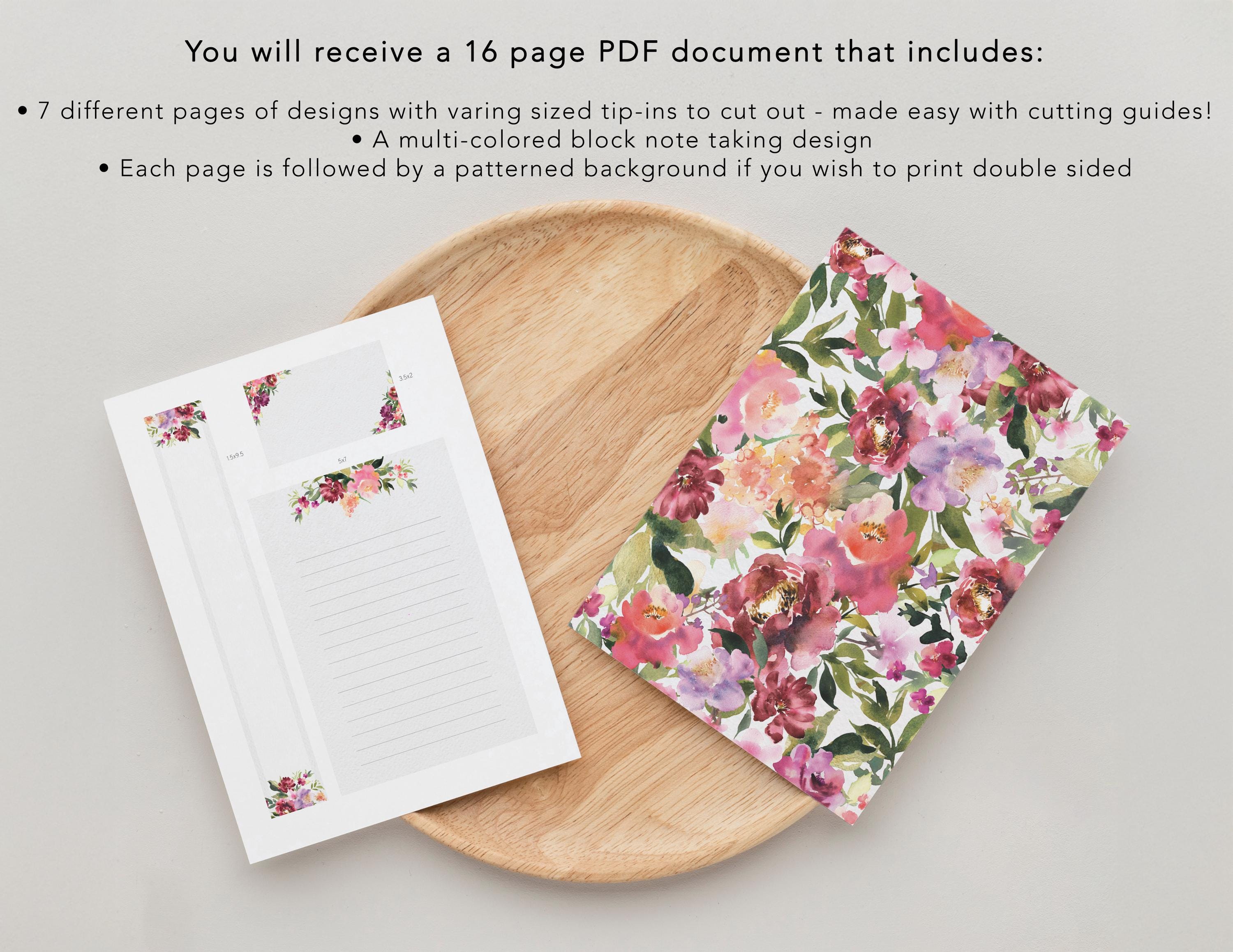 Scripure Paper Printable Bible Margin Notes Tip-in Sheets, Bible Study Blank Insert ...