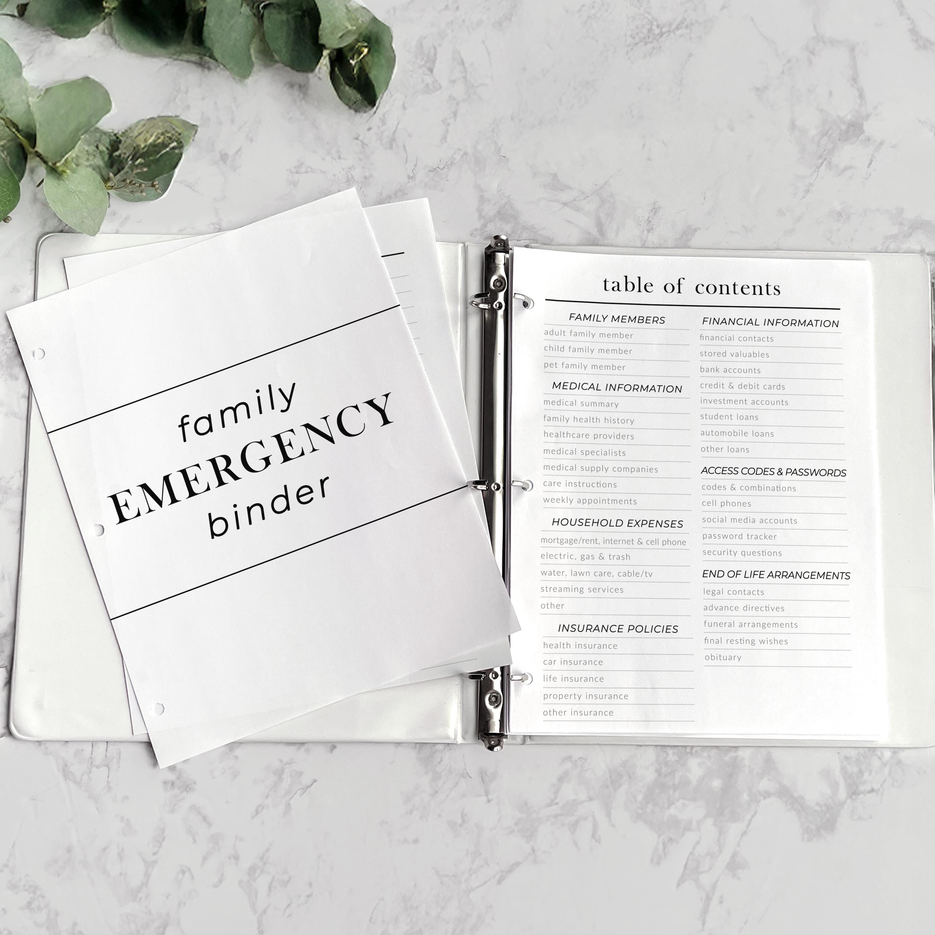 Printable Home Management Binder for Important Documents | Family ...