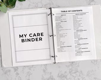 Afdrukbare binder voor speciale zorg, medische tracker, planner voor gehandicaptenzorg voor ouders, medische planner en organisator, gehandicaptendossiers
