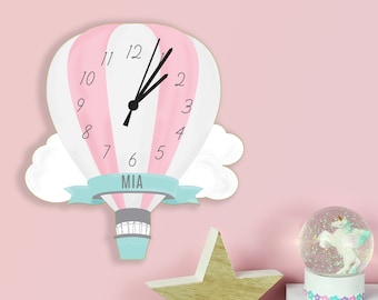Personalised Air Balloon Wooden Quartz Movement Wall Clock