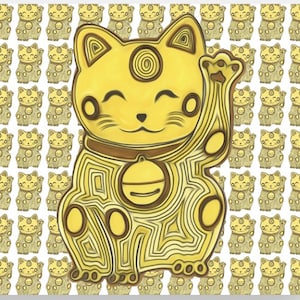 Lot de 4 cartes de remerciement chat jaune