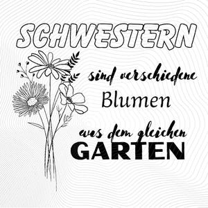 Schwester SVG Datei | Schwester Geschenk Plotterdatei | Cricut Silhouette DXF PNG | Schwesterliebe Schriftzug Digital Download