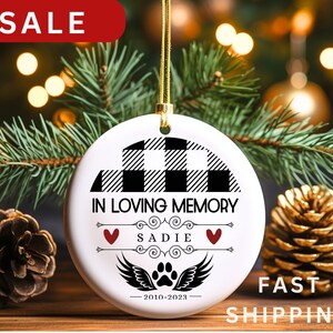 Personalized Dog Christmas Ornament | Personalized Pet Memorial Ornament | Custom Dog Name Christmas Gift | Pet Keepsake