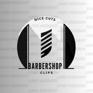 Barbershop Logo DIY Template, Barber Pole Design, Barber Logo, Premade Business Logo for Branding, Canva Template, Salon Logo.