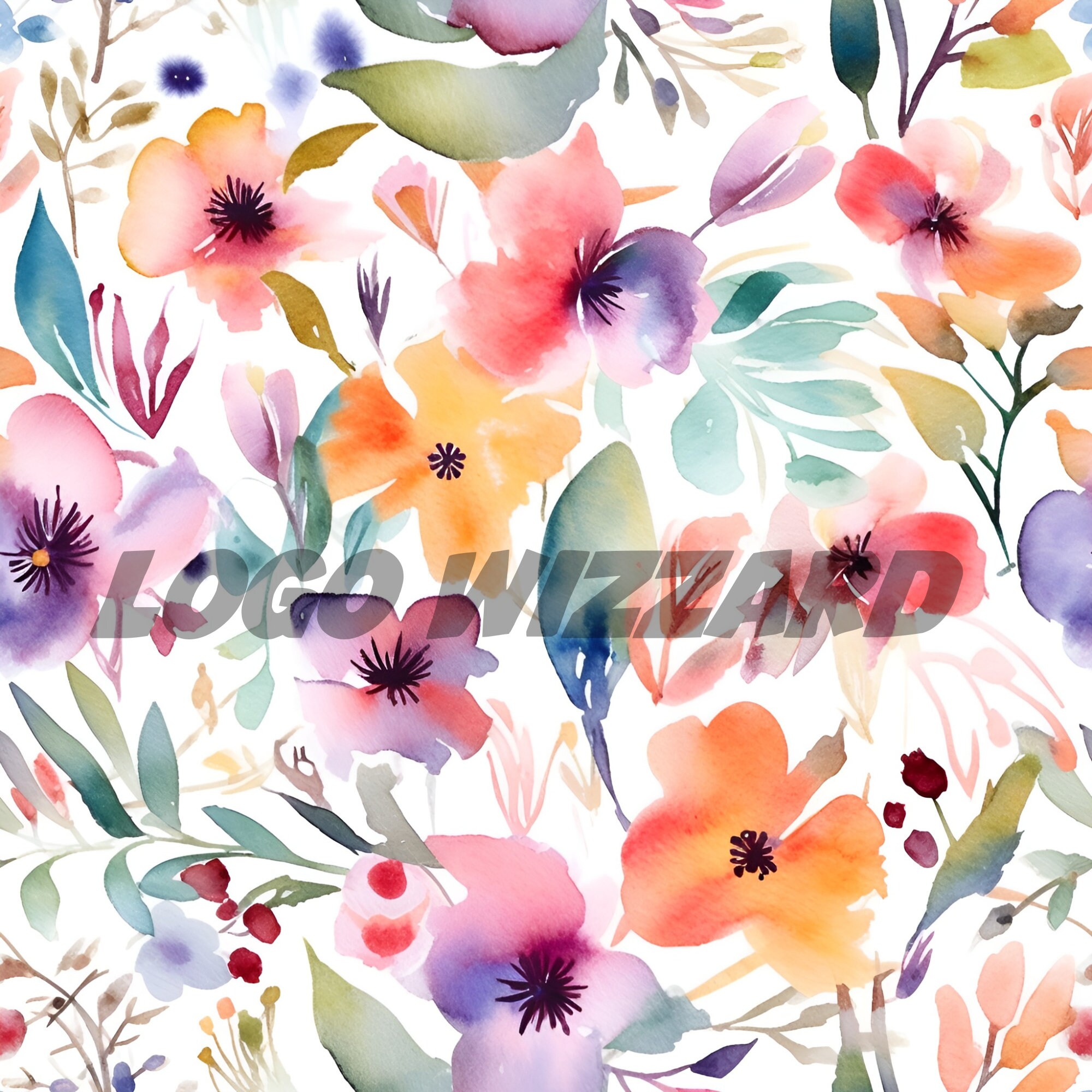 Spring Floral Digital Paper - SEAMLESS - Watercolor Flower Patterns ...