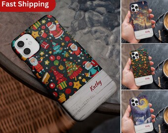 Personalized Christmas Phone Case |  Custom  Slim Protective Cover Case | Xmas Gift for iPhone 15 Pro Max, 14 Plus