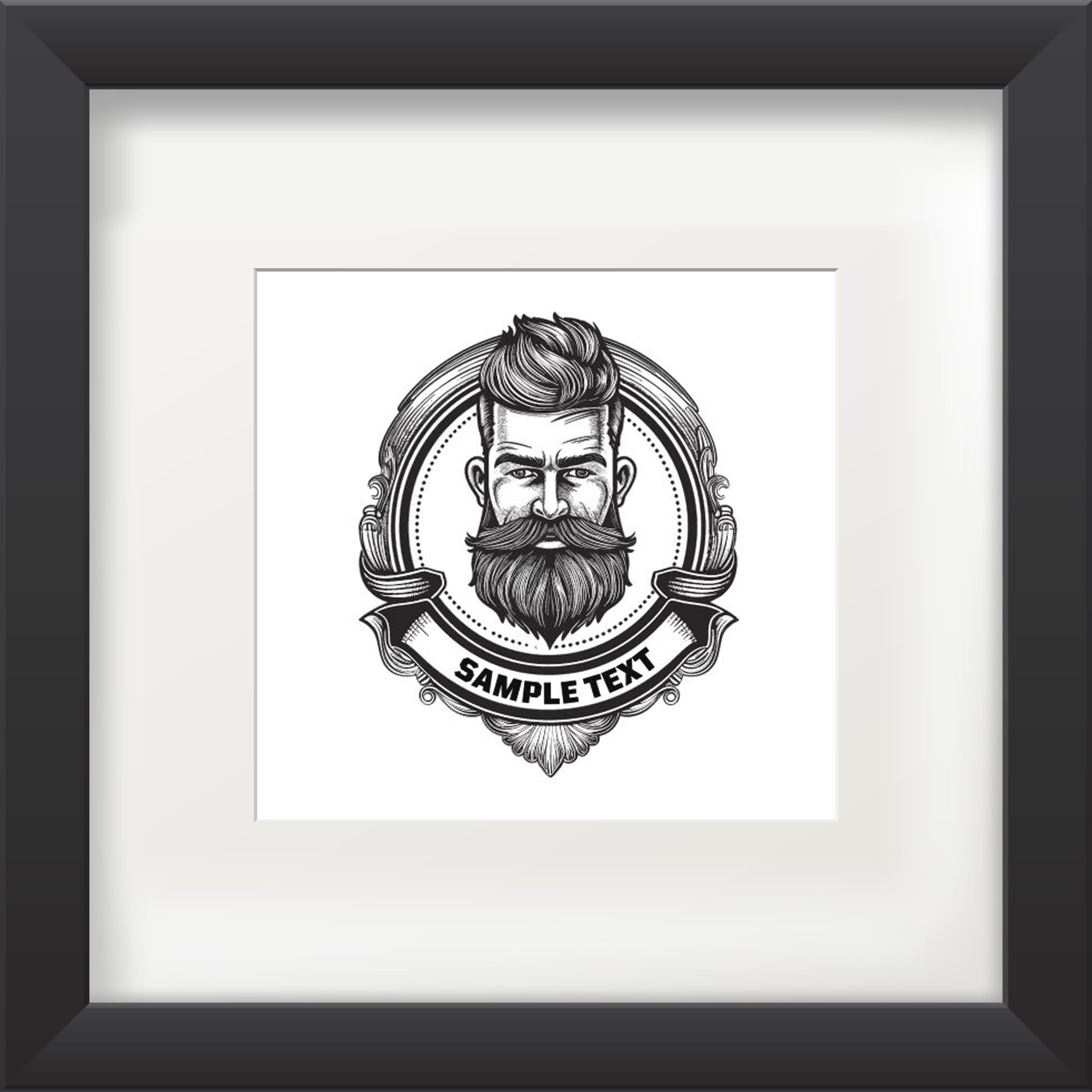 Barbershop Logo DIY Template, Beard Design, Mustache Logo, Barber Logo ...