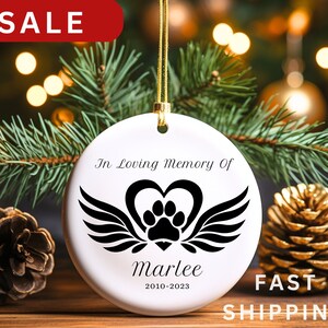 Personalized Dog Christmas Ornament | Personalized Pet Memorial Ornament | Custom Dog Name Christmas Gift | Pet Keepsake