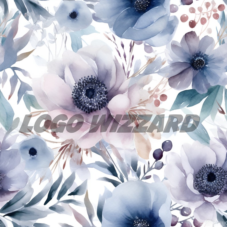 Winter Floral Digital Paper - SEAMLESS - Watercolor Flower Patterns ...