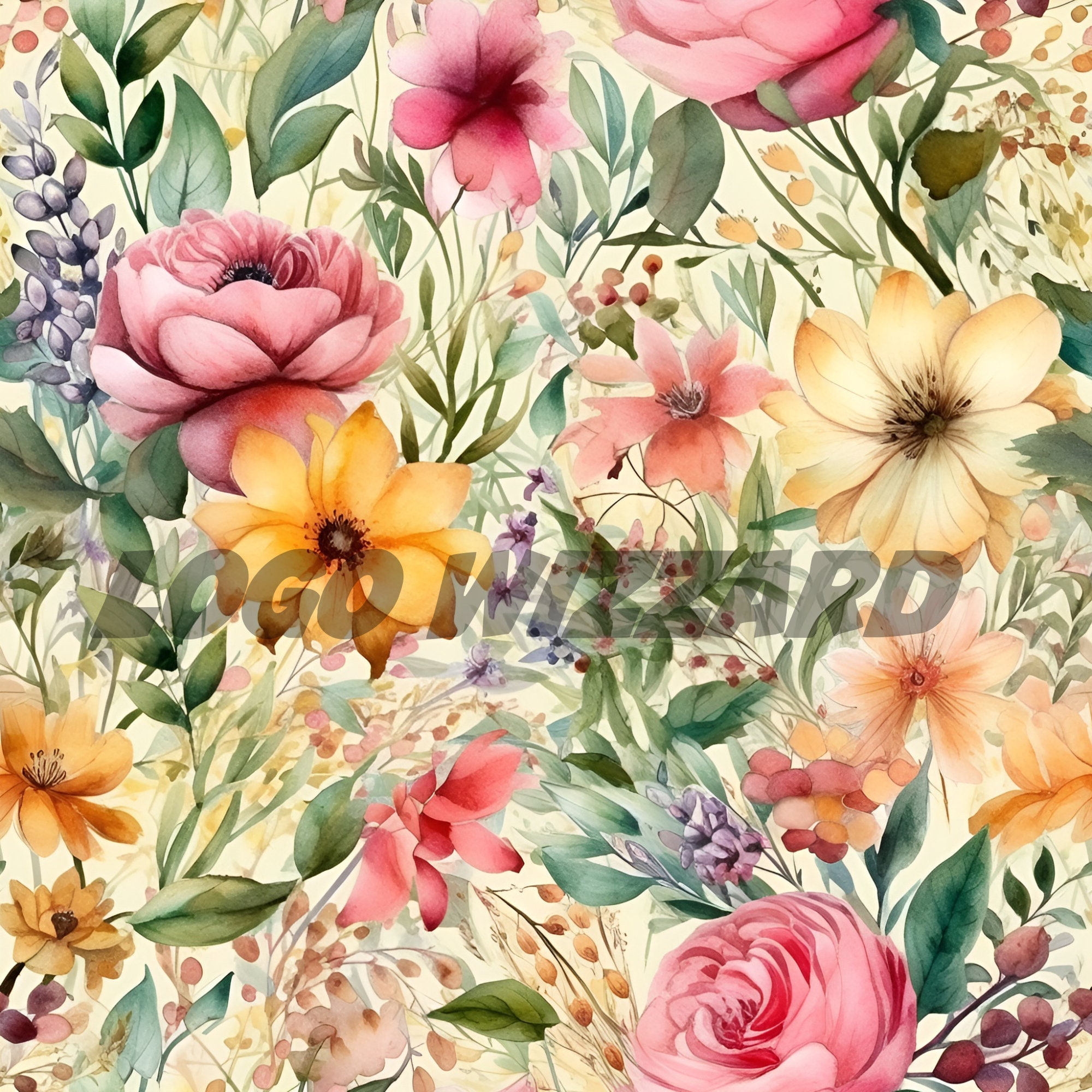 Summer Floral Digital Paper - SEAMLESS - Watercolor Flower Patterns ...