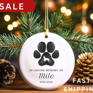Personalized Dog Christmas Ornament | Personalized Pet Memorial Ornament | Custom Dog Name Christmas Gift | Pet Keepsake