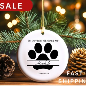 Personalized Dog Christmas Ornament | Personalized Pet Memorial Ornament | Custom Dog Name Christmas Gift | Pet Keepsake