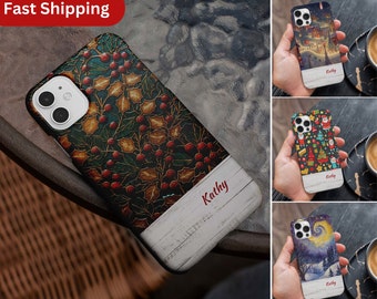 Personalized Christmas Phone Case |  Custom  Slim Protective Cover Case | Xmas Gift for iPhone 15 Pro Max, 14 Plus