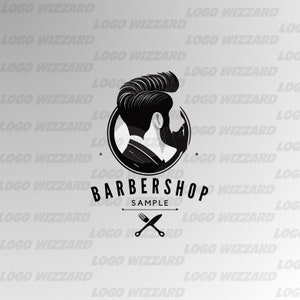 Barbershop Logo DIY Template, Barber Pole Design, Barber Logo, Premade Business Logo for Branding, Canva Template, Salon Logo.