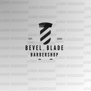 Barbershop Logo DIY Template, Barber Pole Design, Barber Logo, Premade Business Logo for Branding, Canva Template, Salon Logo.