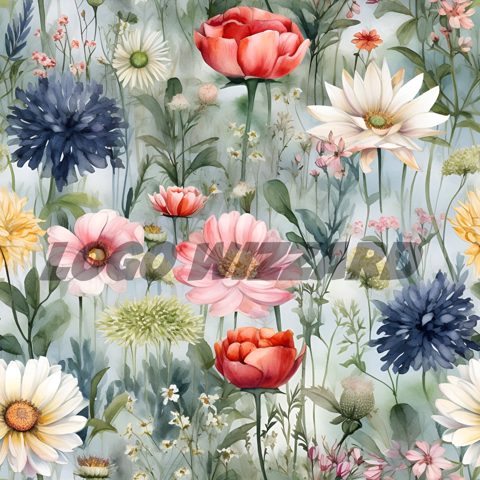 Spring Floral Digital Paper - SEAMLESS - Watercolor Flower Patterns ...