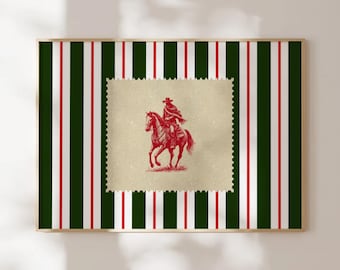 Vintage Striped Rodeo Print Western Bedroom Print Cowboy Wall Art Rustic Mid Century Modern Decor Retro Horse Print Digital Download