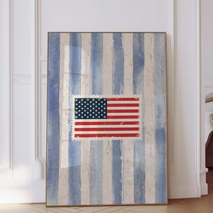 Vintage US Flagge Kunst, Vintage Flagge Stempel Druck, USA Flagge, amerikanische Flagge Wand Kunst, 4.Juli Kunst, DOWNLOAD, DRUCKBARE Wandkunst