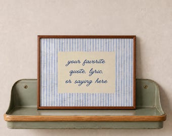 Physical Print Custom Quote Print Personalized Song Lyrics Print Typography Wall Art Custom Text Poster Trendy Wall Decor UNFRAMED