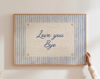 Ti amo Acquista Stampa Arredamento per la casa alla moda Estetico Blu Navy Poster tipografico Arte murale per corridoio Estetica vintage DIGITALE Arredamento per dormitorio